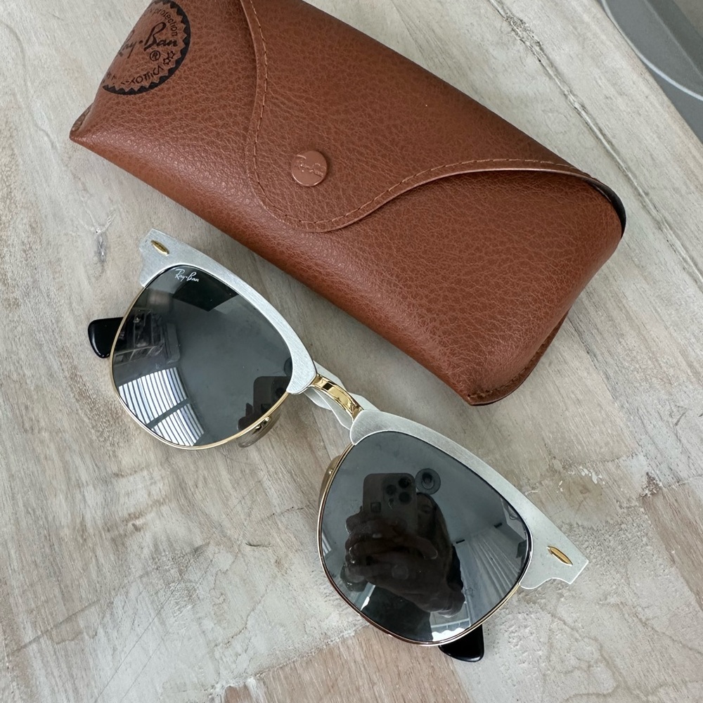 Silver Ray-Ban Half Wayfarer